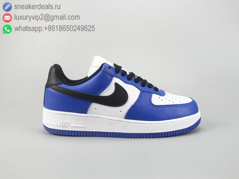 NIKE AIR FORCE 1 '07 LOW WHITE BLUE LEATHER MEN SKATE SHOES
